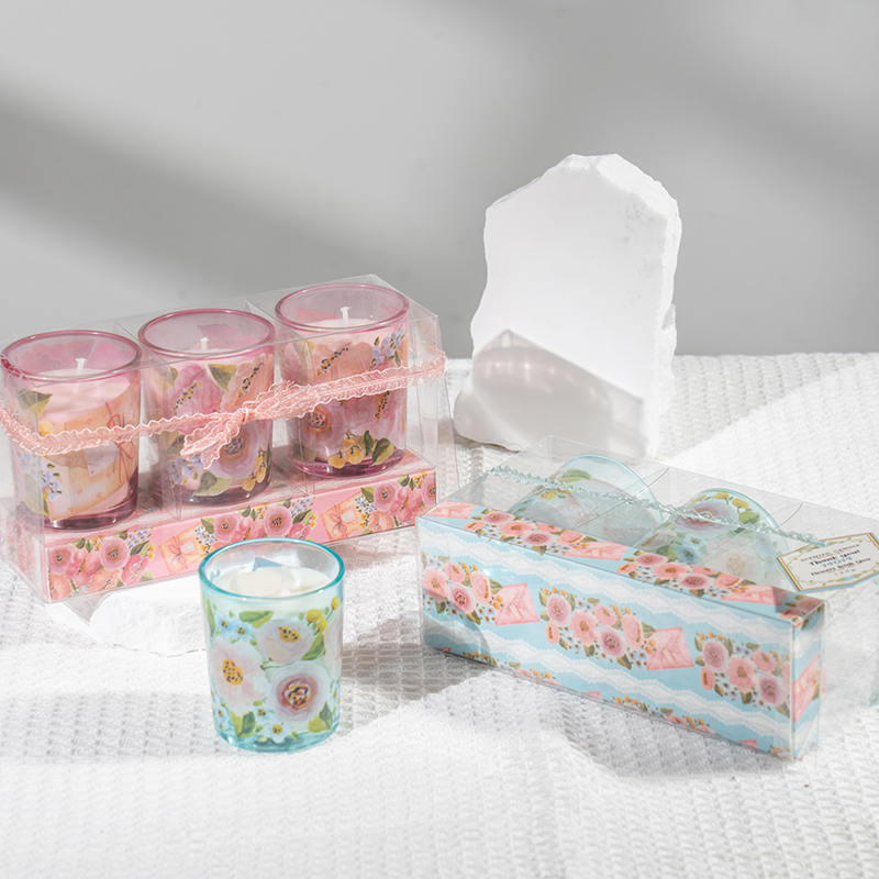 어머니날 클래식 작은 둥근 유리 컵 향기로운 양초 3PCS 세트 에코 간장 제조 업체