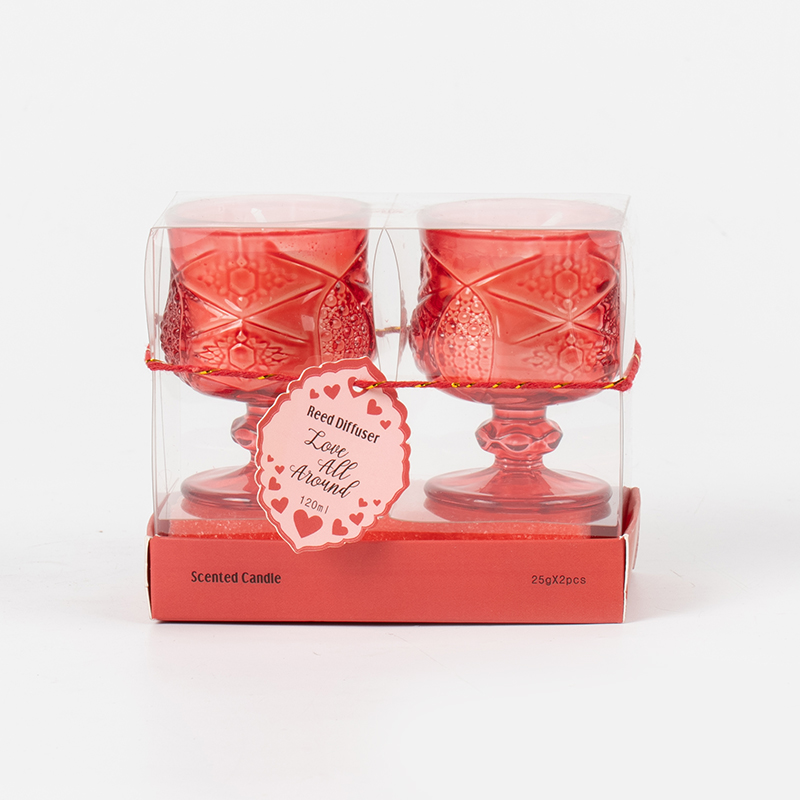 발렌타인 클래식 stylsh 컵 향기로운 양초 2PCS 세트 - ogranic 에코 간장 왁스 양초 세트 제조 업체